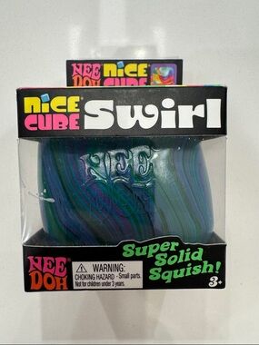 NeeDoh Nice Cube Swirl Super Solid Squish - Multicolor - NEW